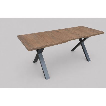 Masă extensibilă de dining DOMO, 150/190x80 cm, stejar Lefkas/negru
