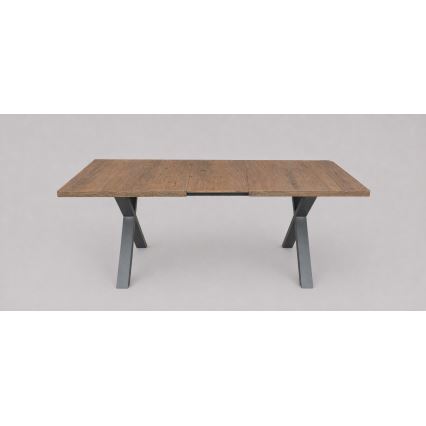Masă extensibilă de dining DOMO, 150/190x80 cm, stejar Lefkas/negru