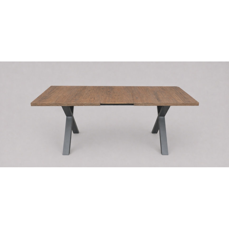 Masă extensibilă de dining DOMO, 150/190x80 cm, stejar Lefkas/negru