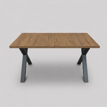 Masă extensibilă de dining DOMO, 150/190x80 cm, stejar Lefkas/negru