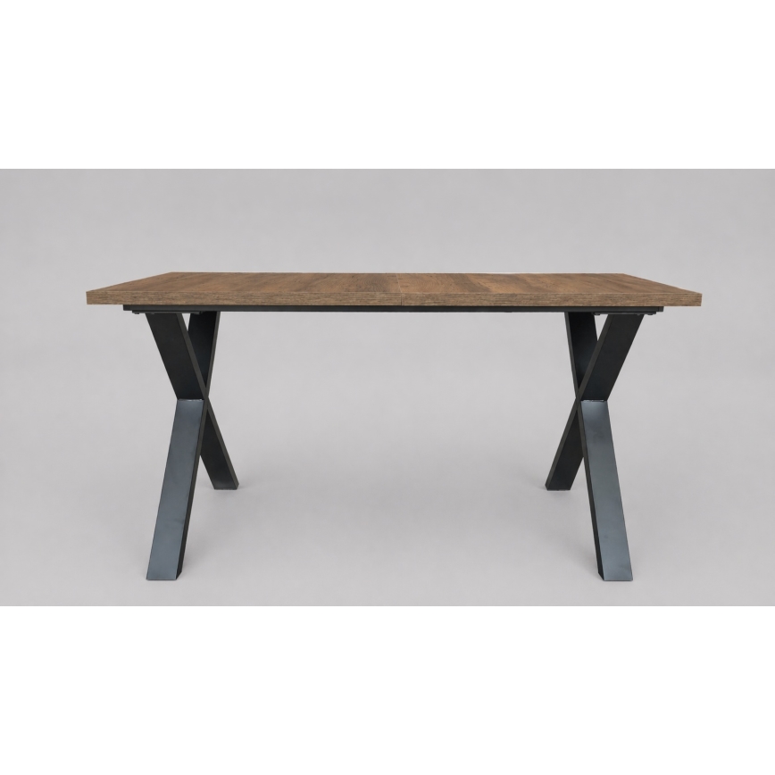 Masă extensibilă de dining DOMO, 150/190x80 cm, stejar Lefkas/negru