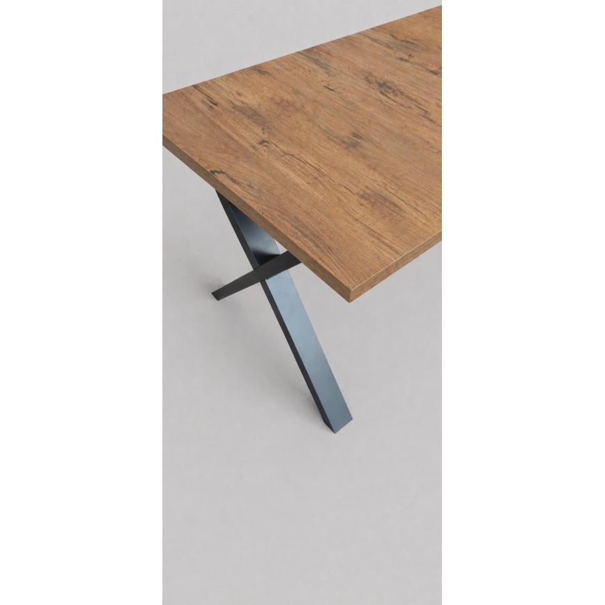 Masă extensibilă de dining DOMO, 150/190x80 cm, stejar Lefkas/negru
