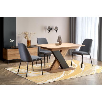 Masă extensibilă de dining DROM 130/175x85 cm stejar wotan/negru