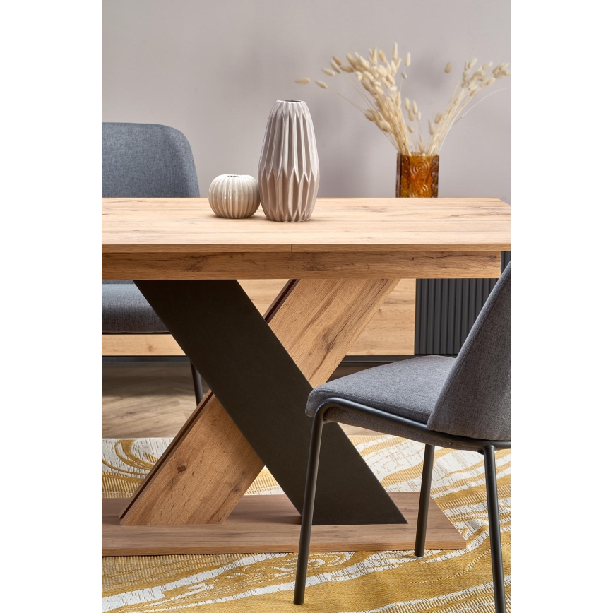 Masă extensibilă de dining DROM 130/175x85 cm stejar wotan/negru