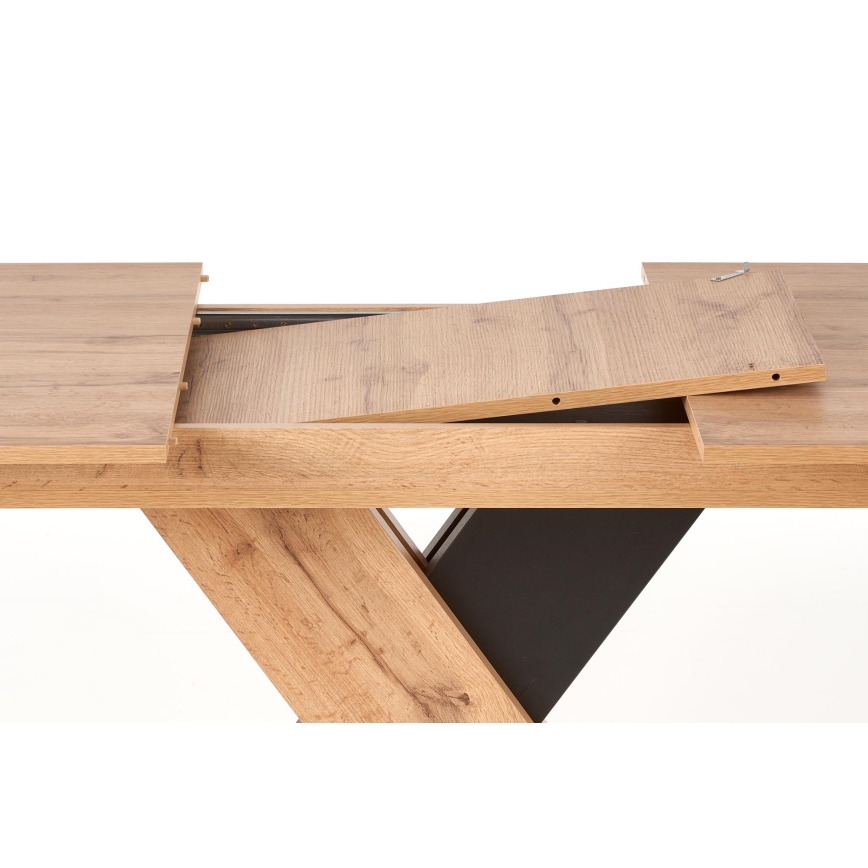 Masă extensibilă de dining DROM 130/175x85 cm stejar wotan/negru