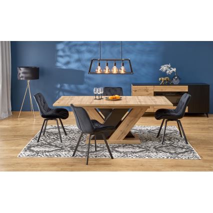 Masă extensibilă de dining DROM 160/200x90 cm stejar wotan/negru