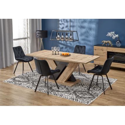 Masă extensibilă de dining DROM 160/200x90 cm stejar wotan/negru