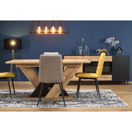 Masă extensibilă de dining DROM 160/200x90 cm stejar wotan/negru