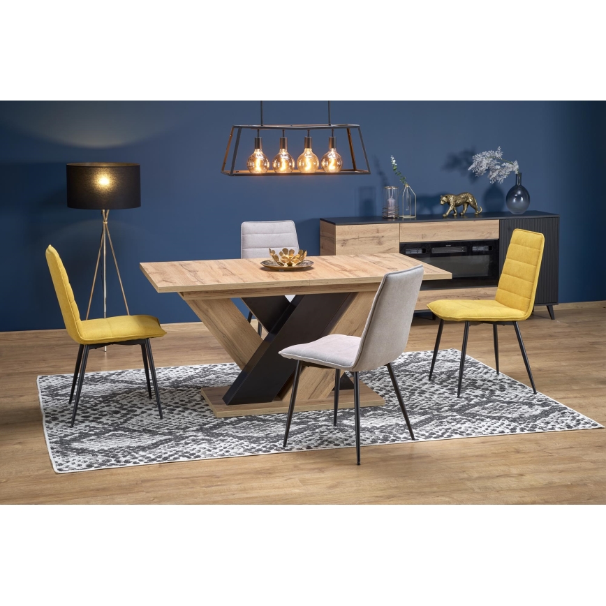 Masă extensibilă de dining DROM 160/200x90 cm stejar wotan/negru