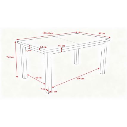 Masă de dining extensibilă LIAM stejar