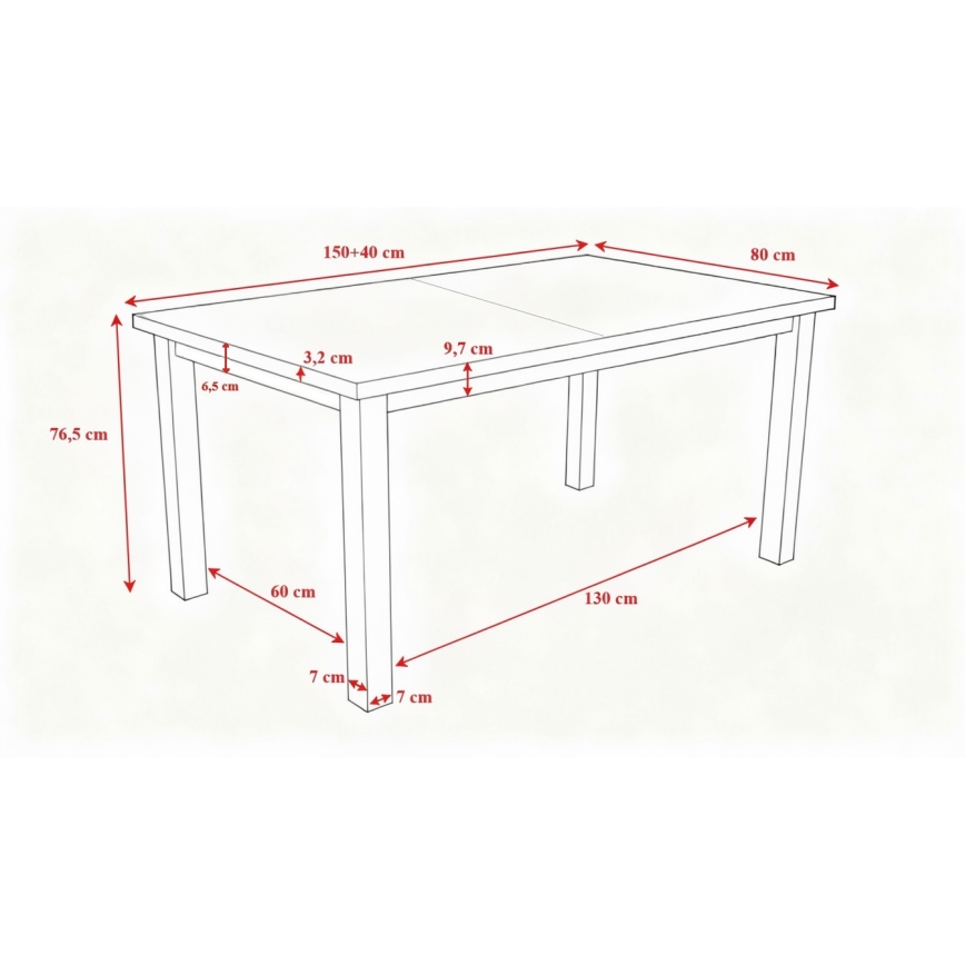 Masă de dining extensibilă LIAM stejar