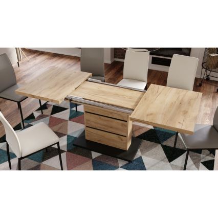 Masă de dining extensibilă PAOLO stejar craft/negru