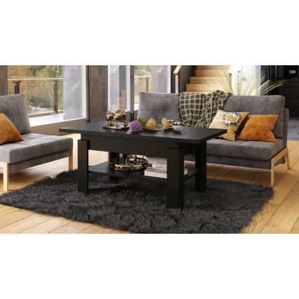 Masă extensibilă ROY pentru living și dining cu mecanism de ridicare, negru