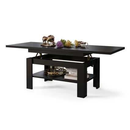 Masă extensibilă ROY pentru living și dining cu mecanism de ridicare, negru