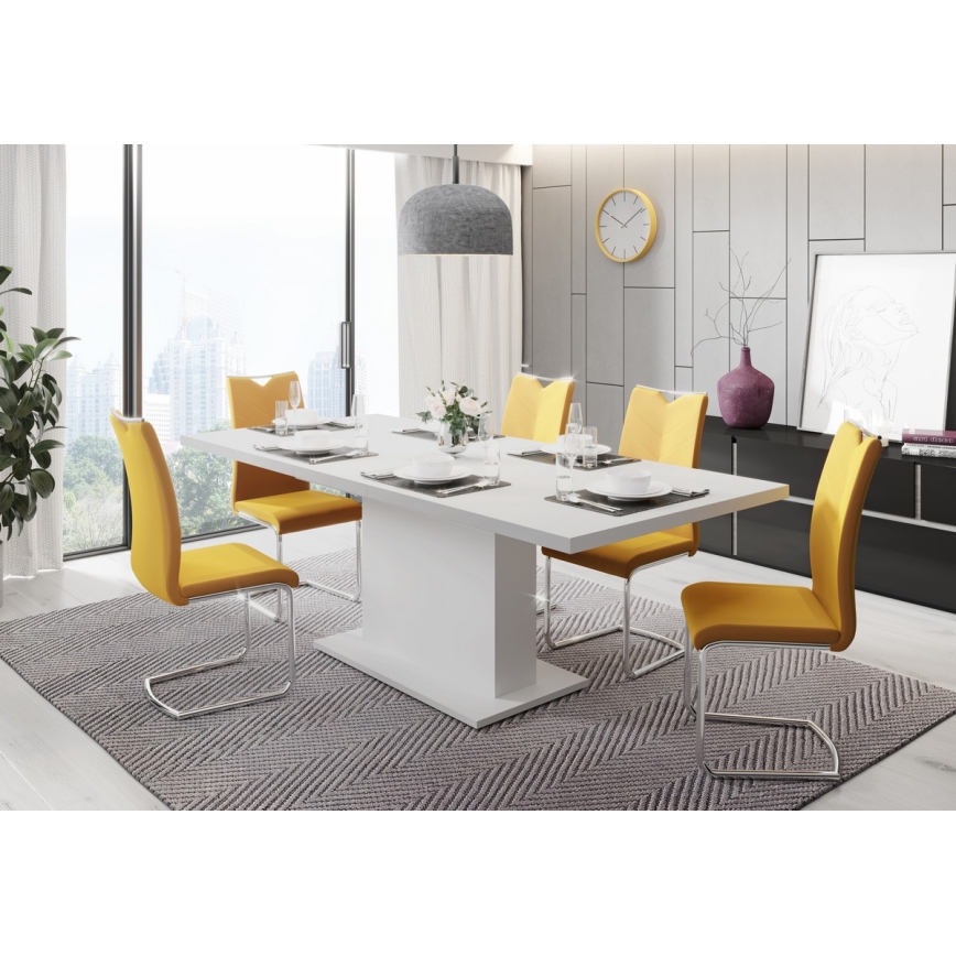 Masă extensibilă STRAP, 160/200 x 90 cm, albă