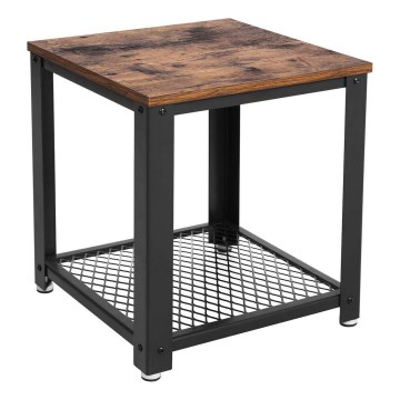 Masă laterală ELDUR, maro/negru