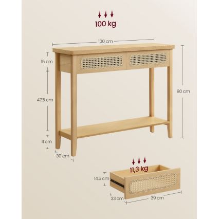 Masă laterală FALKO, maro