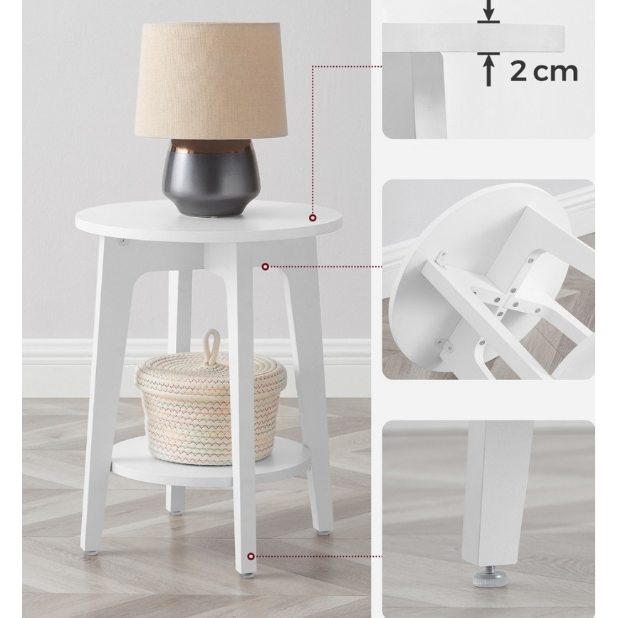 Masă laterală KAEL albă