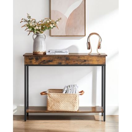 Masă laterală LUVOR, maro/negru