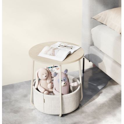 Masă laterală NOIRA crem/albă