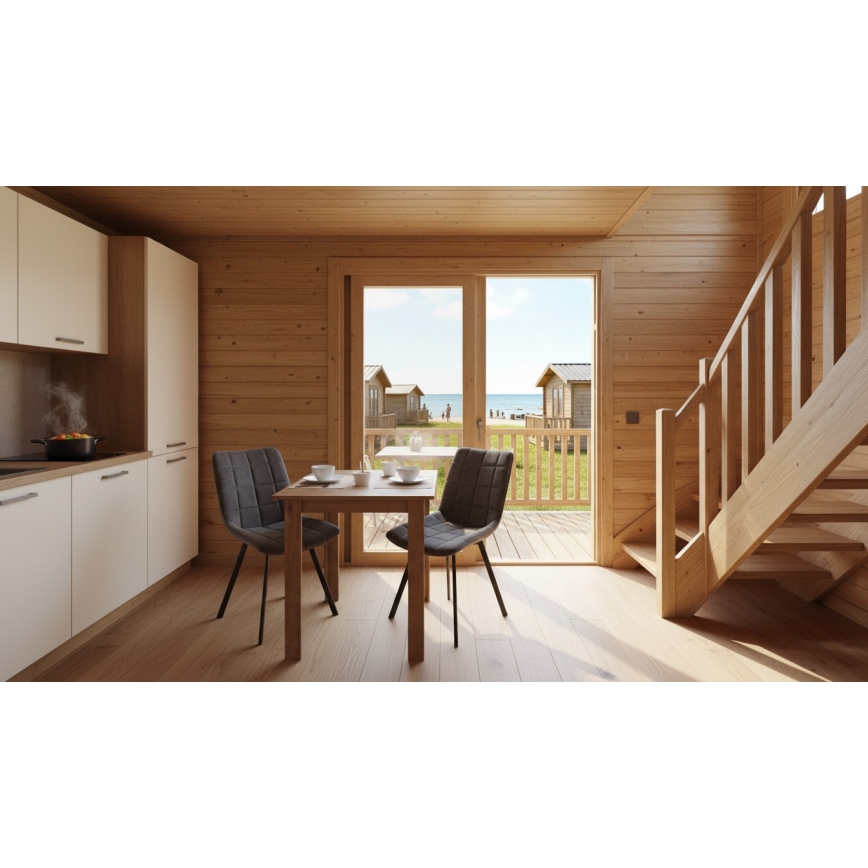 Masă pătrată de sufragerie LEVI stejar