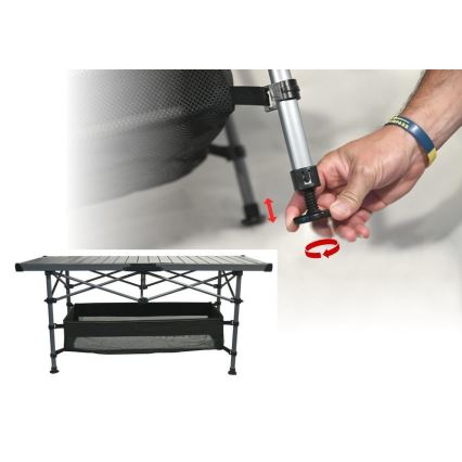 Masă pliabilă de drumeție 123x55cm antracit