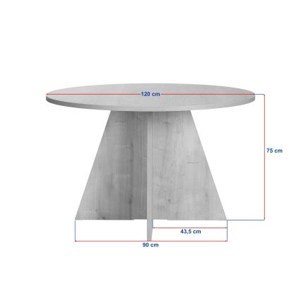 Masă rotundă de dining MATIN, Ø 120 cm, bej