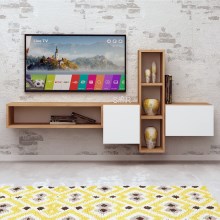 Masă TV de perete KUMKUAT 70x160 cm maro/albă
