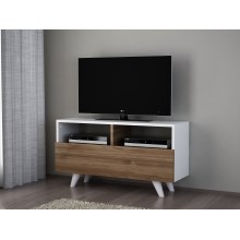 Masă TV NOVELLA 50,6x90 cm albă/maro