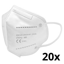 Mască de protecție respiratorie de mărime pentru copii FFP2 Kids NR CE 0370 albă 20 buc.