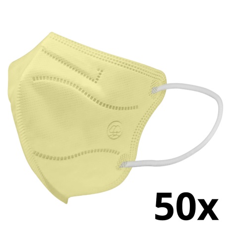 Mască de protecție respiratorie de mărime pentru copii FFP2 Kids NR CE 0370 galben 50 buc.