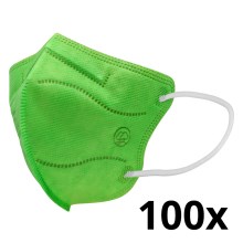 Mască de protecție respiratorie de mărime pentru copii FFP2 Kids NR CE 0370 verde 100 buc.