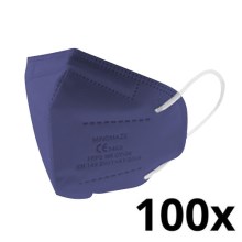 Mască de protecție respiratorie de mărime pentru copii FFP2 NR albastru închis Media Sanex 100 buc.