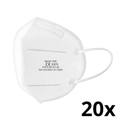 Mască de protecție respiratorie de mărime pentru copii FFP2 NR - CE 0370 Mask One albă 20 buc.