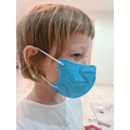 Mască de protecție respiratorie de mărime pentru copii FFP2 NR Kids albastră 1 buc.