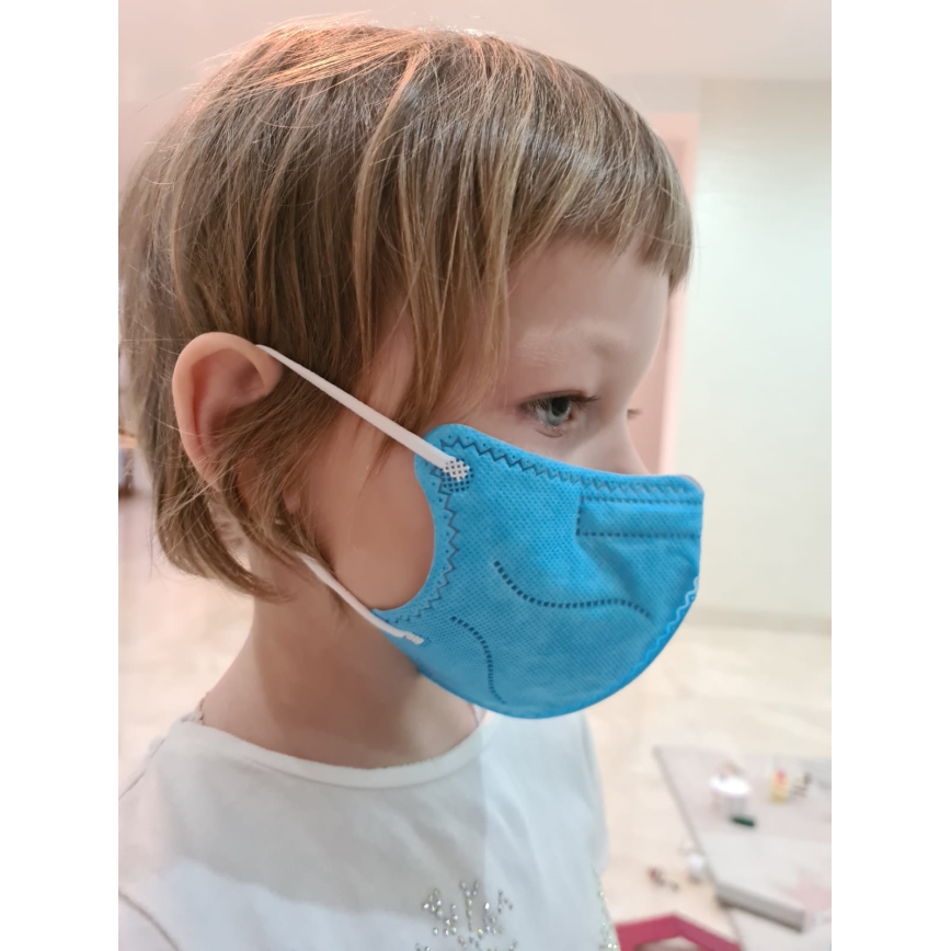 Mască de protecție respiratorie de mărime pentru copii FFP2 NR Kids albastră 1 buc.