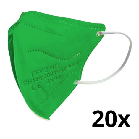 Mască de protecție respiratorie de mărime pentru copii FFP2 NR Kids verde 20 buc.