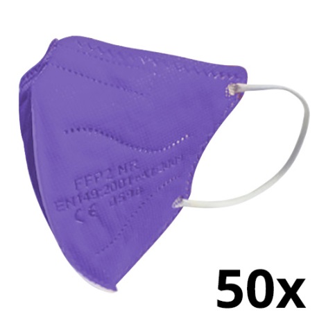 Mască de protecție respiratorie de mărime pentru copii FFP2 NR Kids violet 50 buc.