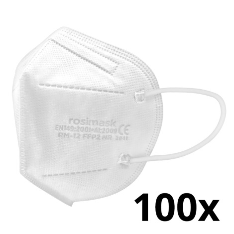Mască de protecție respiratorie de mărime pentru copii FFP2 ROSIMASK MR-12 NR albă 100 buc.