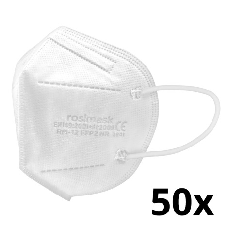 Mască de protecție respiratorie de mărime pentru copii FFP2 ROSIMASK MR-12 NR albă 50 buc.