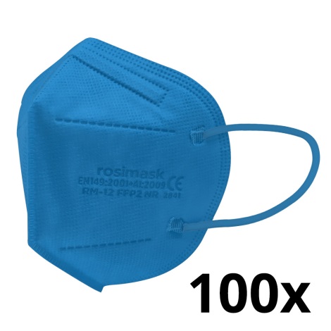 Mască de protecție respiratorie de mărime pentru copii FFP2 ROSIMASK MR-12 NR albastră 100 buc.