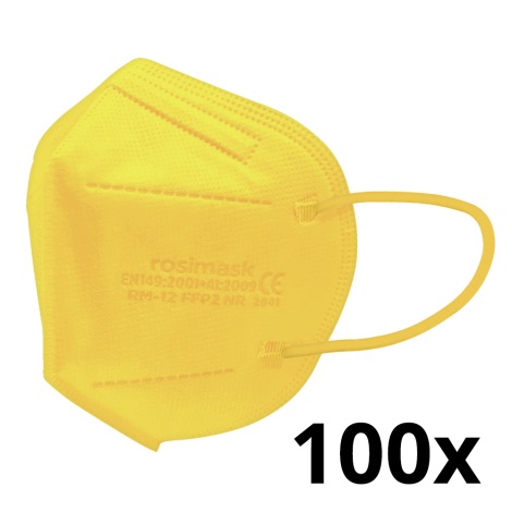Mască de protecție respiratorie de mărime pentru copii FFP2 ROSIMASK MR-12 NR galbenă 100 buc.