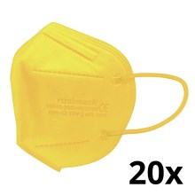 Mască de protecție respiratorie de mărime pentru copii FFP2 ROSIMASK MR-12 NR galbenă 20 buc.