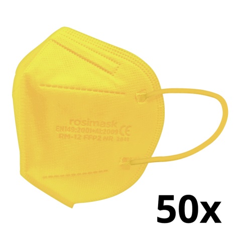 Mască de protecție respiratorie de mărime pentru copii FFP2 ROSIMASK MR-12 NR galbenă 50 buc.