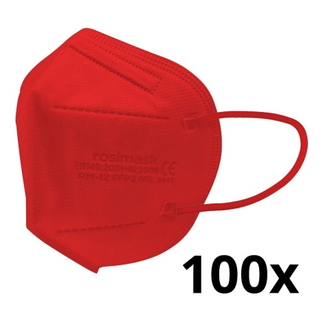 Mască de protecție respiratorie de mărime pentru copii FFP2 ROSIMASK MR-12 NR roșie 100 buc.