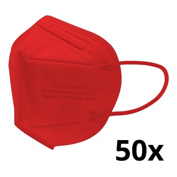 Mască de protecție respiratorie de mărime pentru copii FFP2 ROSIMASK MR-12 NR roșie 50 buc.