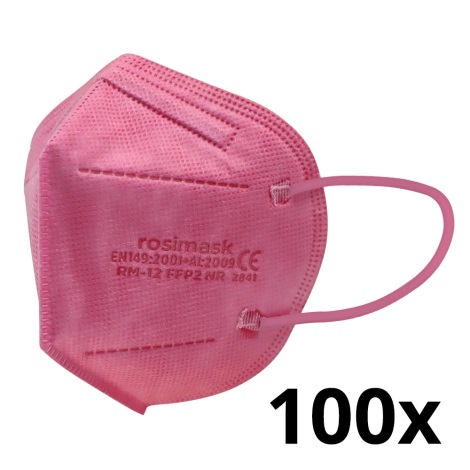 Mască de protecție respiratorie de mărime pentru copii FFP2 ROSIMASK MR-12 NR roz 100 buc.