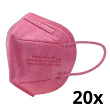 Mască de protecție respiratorie de mărime pentru copii FFP2 ROSIMASK MR-12 NR roz 20 buc.