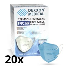 Mască de protecție respiratorie DEXXON MEDICAL FFP2 NR albastru pacific 20 buc.