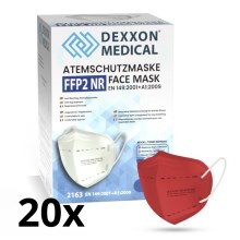 Mască de protecție respiratorie DEXXON MEDICAL FFP2 NR roșie 20 buc.